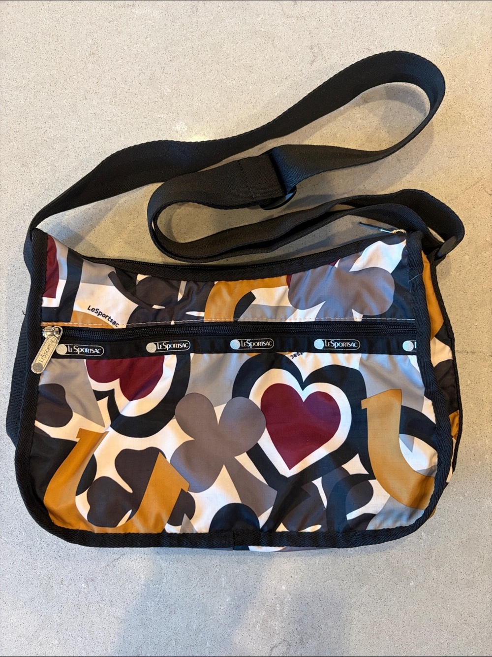 Lesportsac Classic Hobo Printed Crossbody — Red, Mustard, Gray, Black